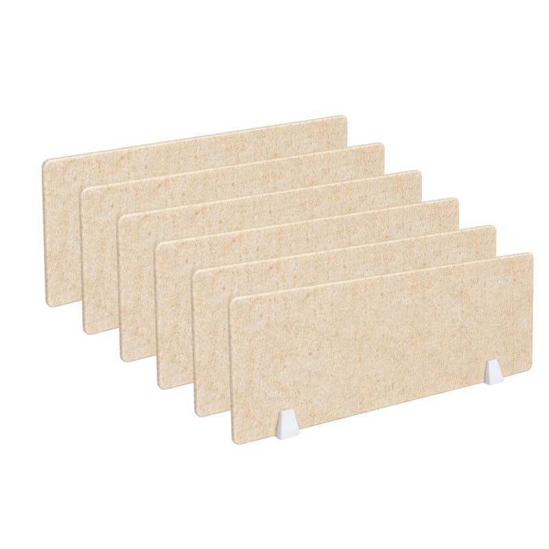 Image of Timber Acoustics Acoustic Desk Divider | Reduce Noise And Visual Distractions | Privacy Panels For Office - Classroom Soundproofing | Table Mounted (16 inch x 24 inch) (Cream - 12mm, Set of 6)