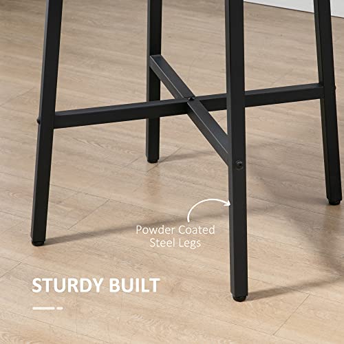 HOMCOM Industrial Style Round Dining Table for Four - Kitchen Table with Steel Legs for Dining Room and Living Room, 80cm Diameter, Rustic Brown Finish - Image 6