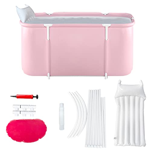 Hotmax Portable Bathtub Kit, Foldable Soaking Bathtub For Adults, Freestanding Bathtubs, Hot Bath Tub, Ice Bath, Family Bathroom Spa Tub (Pink) #TOP7