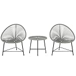 Polyrattan Lounge-Set für 2 Personen Grau