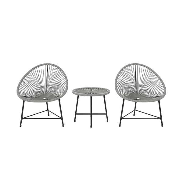 Polyrattan Lounge-Set für 2 Personen Grau