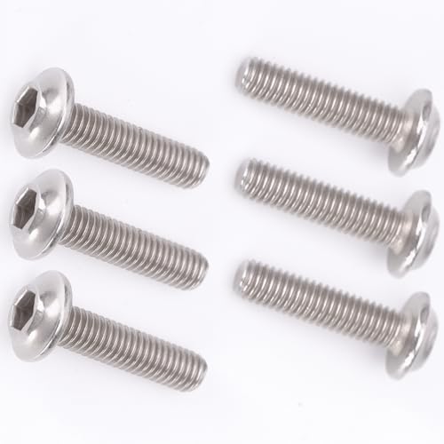 Juego de 6 tornillos de carenado de motocicleta M5 x 16 de 20 mm para carenado Kawasaki, carcasa hexagonal, cabeza redonda, kit de montaje de acero inoxidable (A-6 piezas, M5 x 20)