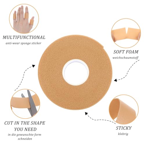 Image of Oruola 4Rolls Toe Tape for Pointe Shoes, Waterproof Tape for Skin,1 in x 5.47 Yards Foam Tape for Anti-wear Heel, Tapes Medical for Point Shoes Hand Foot Toe Protector Prevention Skin Feet Chafing