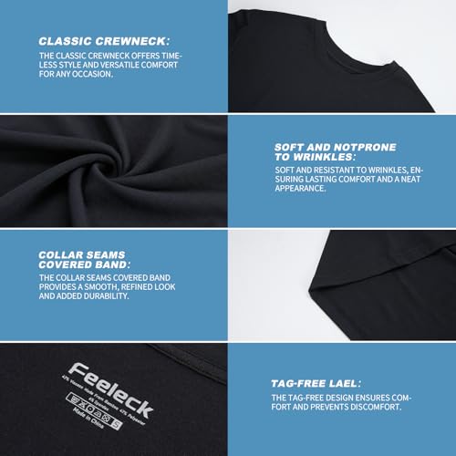 Mens Undershirts Moisture-Wicking T-Shirts 3 Pack Crewneck Basic Tees for Men4
