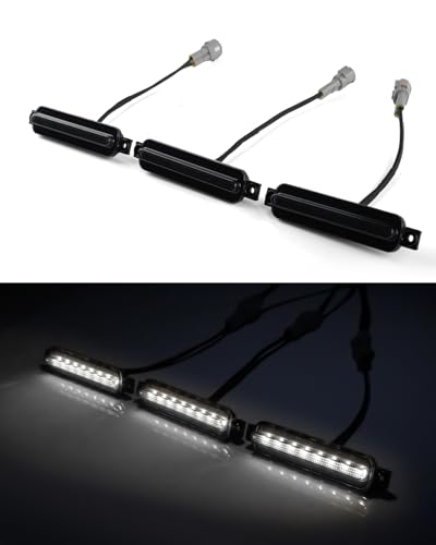 SEVEN SPARTA 3 Pack Grill Lights Replacement for Hawl Jeep JL Aftermarket Grill Lights (White Lights with Black Shell)