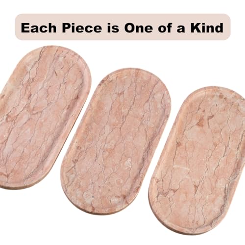 Image of Koville Norway Natural Marble Tray, 12 inchx6 inch Vanity Decorative Tray for Countertop, Catchall Tray for Perfume, Candles, Jewelry Dish