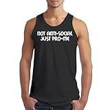 Not Anti-Social Just Pro-me - Men’s Soft Tank Top – Comfortable Everyday Fit CP05 Black