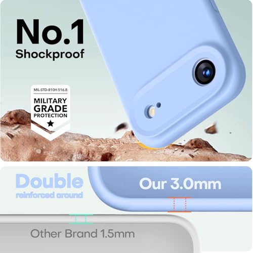 Image of LOVE 3000 Designed for iPhone Air Case, Premium Silicone [Compatible with Magsafe][Soft Anti-Scratch Microfiber Lining] Shockproof Protective Phone Case for Men Women 6.5 inch, Light Blue