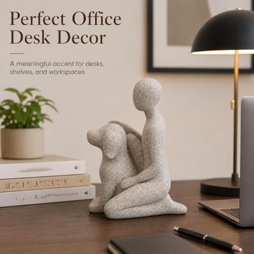 Estatua Decorativa Hombre y Perro de Resina y Piedra miniatura 6
