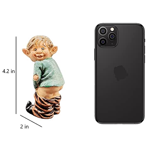 Wsmart Garden Gnome Funny Statue Outdoor Naughty Figurines Yard Lawn Porch Decoration Summer Go Away Gnome Novelty Gift (Resin Brown) #TOP5