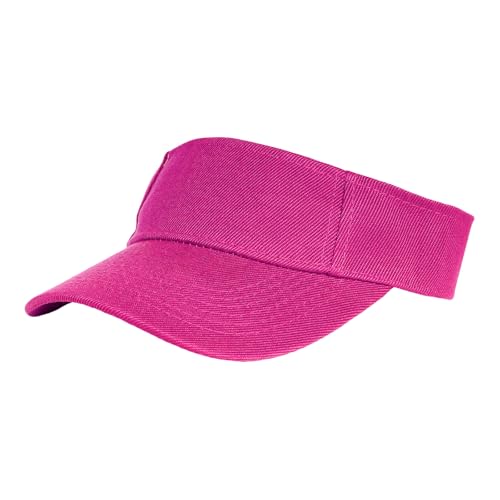Topbuti Sports Sun Visor Hats for Women Men Adjustable Cotton Beach Baseball Tennis Golf Hat Caps UV Protection Visors (Hot Pink)