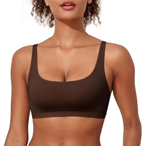 PrettyGuide Women's Scoop Neck Bra Unlined Bralette Comfortable Soft Smoothing Seamless No Underwire Bras Cappuccino S Cover