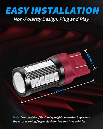 image for Yorkim 7440 Led Bulb Bright Red Lights, T20 Led Bulbs, 7443 Led, 7441 