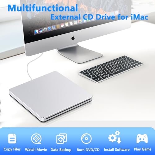 Lecteur CD externe pour Mac et PC portable avec adaptateur USB C