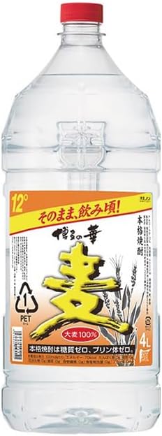 福徳長酒類 焼酎 麦焼酎 12度 博多の華 麦 4000ml PET 4L &times; 1ケース / 4本 大容量