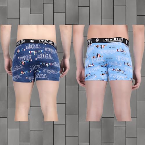 Image of Men's Nylon Stretch Printed Trunk | Ultra-Soft, Breathable Innerwear for Men | Stylish & Supportive Fit