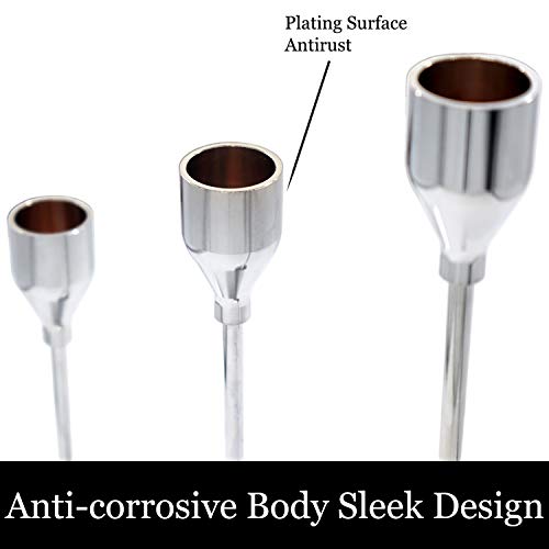 Denique Silver Candle Holders,Set Of 3,Tall Candlestick Holder For Taper Candles,Metal Candelabra For 3/4Inch Candles And Led Taper Candles,Ideal For Wedding,Dinning,Party,Interior Decorating #TOP7