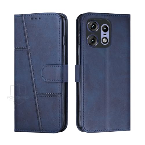 Image of Compatible for Oppo A3X 4G / Oppo A3 5G / Oppo A3X 5G Flip Cover Leather Finish | Inside TPU with Card Pockets | Wallet Stand | Complete Protection Flip Case Blue