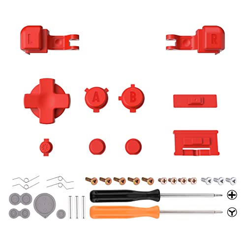 Image of eXtremeRate Classic Red Custom Full Set Buttons for Gameboy Advance SP, Replacement A B L R Button Power On Off Volume Button D-pad Key for GBA SP Console - Console NOT Included