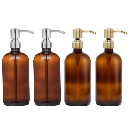 HEMOTON 4juegos Botellas Rellenables Bomba para Loción Jabón Líquido y Champú Diseño Práctico para Viaje y Uso Baño Material Duradero y Fácil de Operar Color Aleatorio