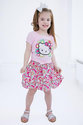 Image of Hello Kitty Girls' 2-Piece T-Shirt and Skirt Set Toddler to Big Kid
