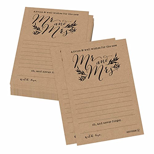 Hadley Designs 50 Advice For the Bride-Bridal Shower Games For Guests, Wedding Guest Book Alternative, Card Boxes For Reception, Games For Guests, Advice Cards For Bride and Groom