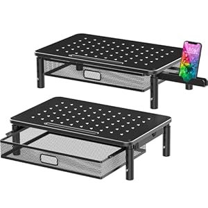 Zimilar 2 Stück Monitorständer mit Metallschublade