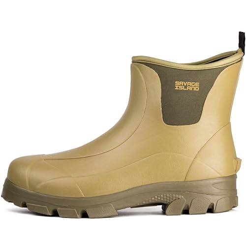 Savage Island Women's Harris Short Ankle Rubber Neoprene Lined Ladies Wellington Boots - Green UK7
