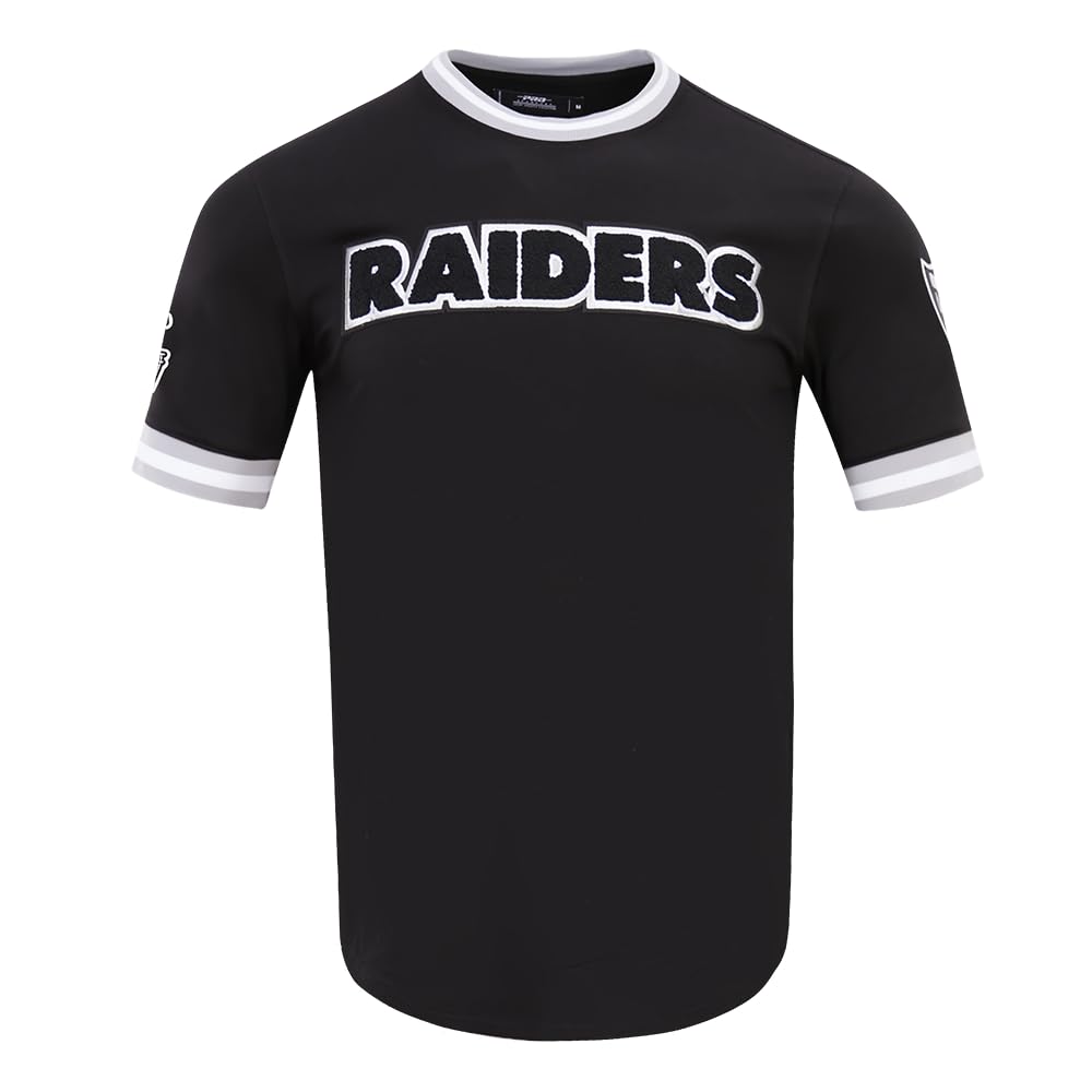 Pro Standard Mens NFL Las Vegas Raiders Classic Chenille Short Sleeve Tee Black M