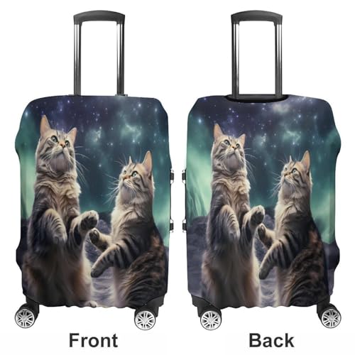 Outer Space Cat Luggage Cover Suitcase Cover Protector Anti-scratch Travel Suitcase Wrap for Unisex S3