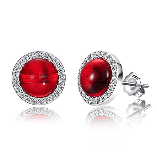 Pendientes de cornalina natural plata 925 mujer joyas con circonitas