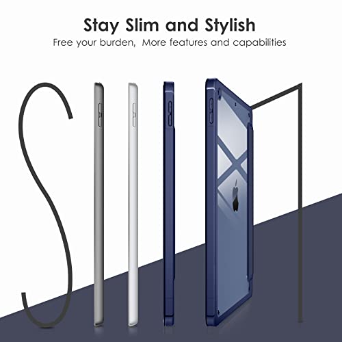VIKESI Case for iPad 9th / 8th / 7th Generation 10.2 inch (2021/2020/2019 Released), Clear Back, TPU Shockproof Frame Cover[Built-in Pencil Holder,Support Auto Sleep/Wake] for ipad 10.2 - Blue by VIKESI - Image 5