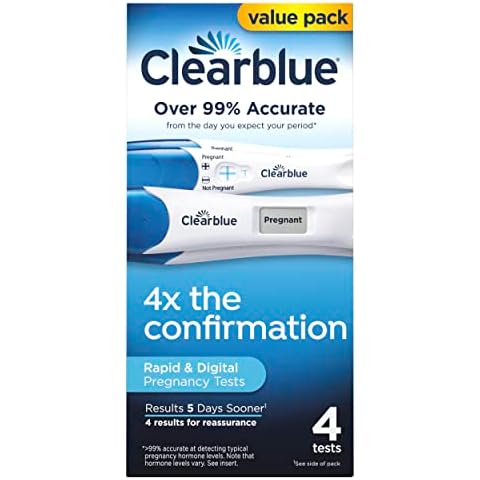 Clearblue Pregnancy Test Combo Pack, 4ct - Digital with Smart Countdown & Rapid Detection - Value Pack Cover