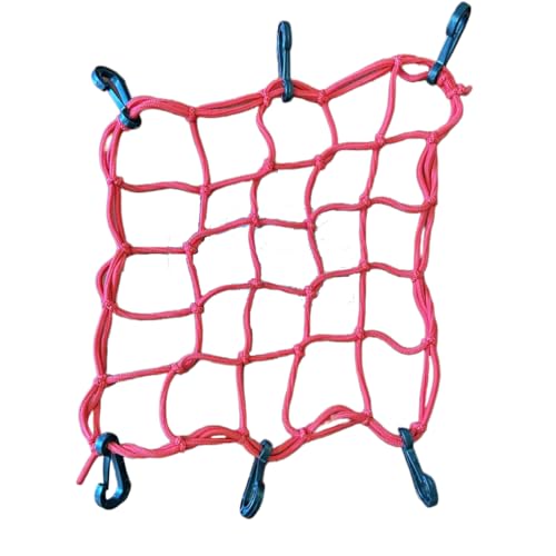 Rede Elástica Moto e Bike Bagageiro Aranha Redinha 35x35 TOK ELÁSTICOS (VERMELHA) Para Levar Capacet