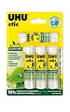 UHU Stic Renature, umweltfreundlicher und lösungsmittelfreier Klebestift in einer Verpackung aus Nachwachsenden Rohstoffen, 4 x 8, 2g