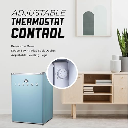 ICEBOX 2.5 Cu. Ft. Compact Refrigerator, ENERGY STAR Certified Small Refrigerator, Single Door Mini Fridge with Chiller Compartment, R600a Refrigerant, IBCR25SLT, Slate Blue by ICEBOX - Image 4