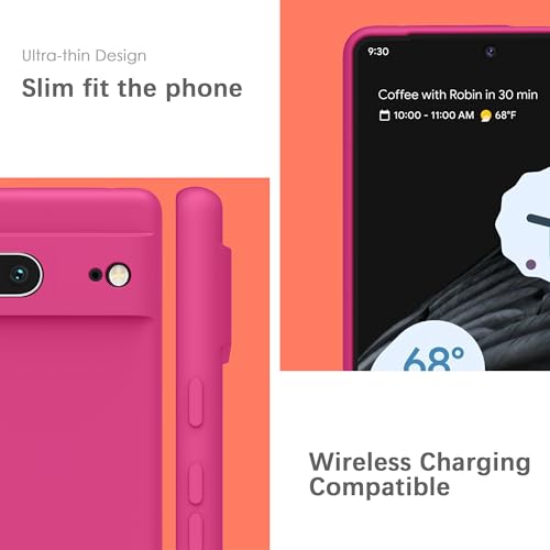 Image of YATWIN Silicone Back Case for Google Pixel 7, Soft-Touch Phone Back Cover for Google Pixel 7 - Magenta
