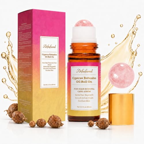AIFUFAND Cyperus Rotundus Oil for Hair Removal,Rose Quartz Roll On,60 mL