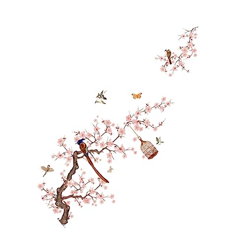 DOITOOL 1 Hoja Pegatinas de flores y pájaros para nevera portátiles pegatinas álbum de recortes pegatinas embellecedor frigorifico pegatinas adhesivas wall stickers etiqueta de la pared