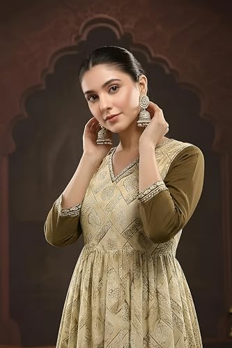 Ensemble Kurta Col en V avec Pantalon Évasé Ethnique Confort - 5