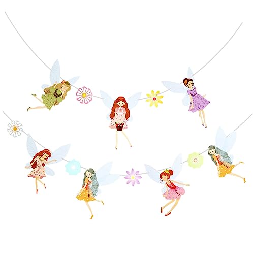 CHILDWEET Decoración para El Primer Cumpleaños de Una Niña Banderines de Duende Y Hada Decoraciones para Fiestas de Cumpleaños de Hadas Suministros para Fiestas de Cumpleaños de Bebés