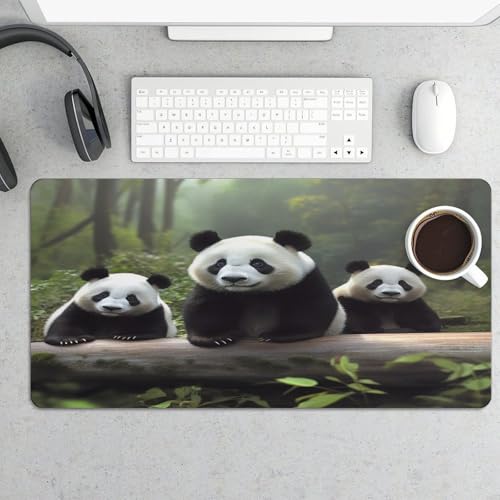 Alfombrilla de escritorio grande con diseño de panda impermeable miniatura 5