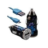  Seluxion – Cargador de coche mechero USB con cable Data HF16 para LG: E900 Optimus 7/E960 Google Nexus 4/E975 Optimus G/GD550