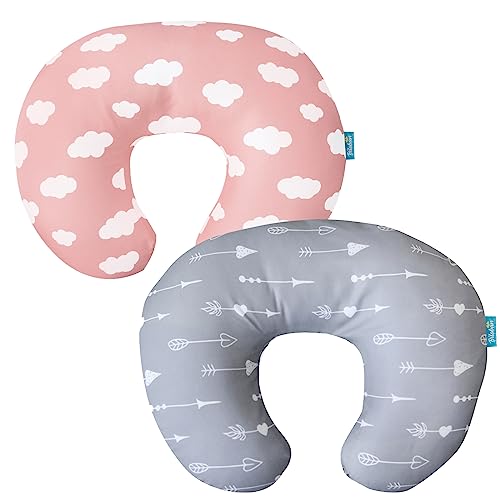 Image of Biloban Nursing Pillow Cover 2 Pack for Breastfeeding Pillow, Ultra Soft and Cozy Nursing Slipcovers, Snug Fits Boppy Pillow, Perfect Choice for Mom