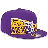 New Era LA Los Angeles Lakers 9FIFTY Team Shadow Snapback Cap, Adjustable Hat Purple Gold