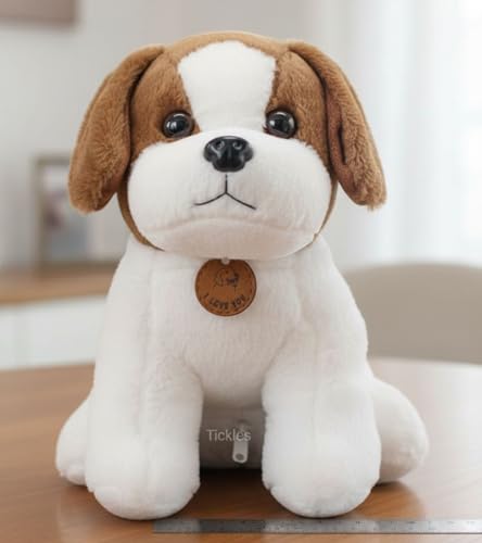 Image of Tickles Puppy Dog Soft Stuffed Plush Animal Toy for Kids Birthday Gift (Color: Brown; Size: 30 cm)