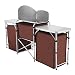 Happybuy Mesa de camping portátil multifuncional para cocinar, fácil de limpiar y...