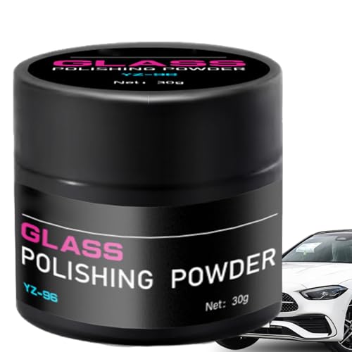 Dissolvant de rayures sur verre – Dissolvant de rayures de polissage de verre | Nettoyant en poudre d'oxyde de cérium | Composé de réparation de pare-brise, pâte de film d'huile, kit de polissage
