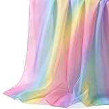 Tüll Tischläufer Bunt, 90 x 300 cm Tischläufer Regenbogen Dekostoff Tischband Tüllnetz Table Rainbow Tüllstoff für Boho Hochzeit Geburtstage Dekorationen Handwerk Zubehör
