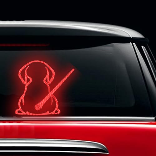 Image of Dog Decal Vinyl Sticker, Rear Wiper Decal Cute Dog Moving Tail Wiper Decals Reflective Stickers Windshield Wiper Stickers Window Wiper Decals Tags for Rear Vehicle Wipers (Red)